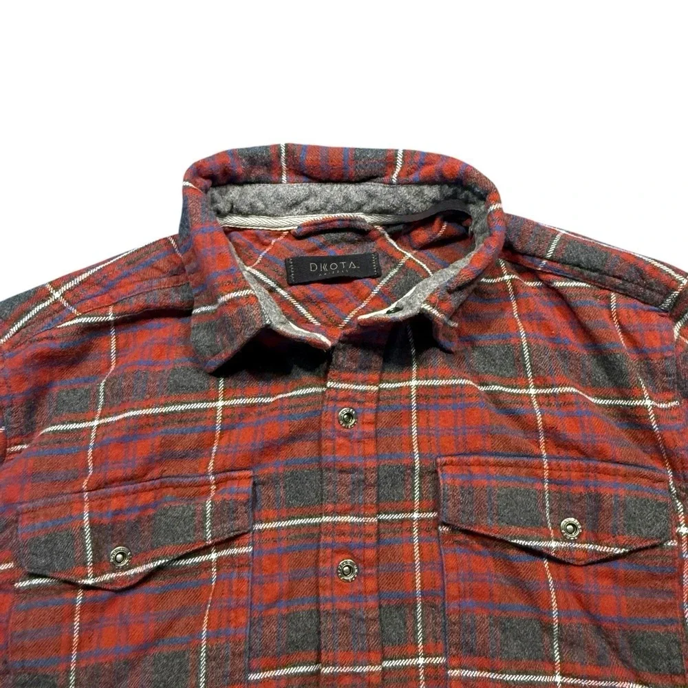 Dakota Grizzly Riley Flannel Shirt In Crimson Size Medium - Picture 6 of 13